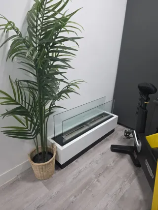 Chimenea Bioetanol Blanca y Cristal