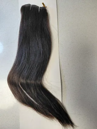 Extensiones con clip de pelo natural castaño