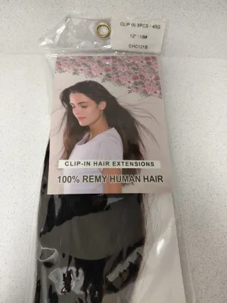 Extensiones con clip de pelo natural castaño