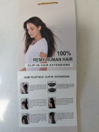 Extensiones con clip de pelo natural castaño