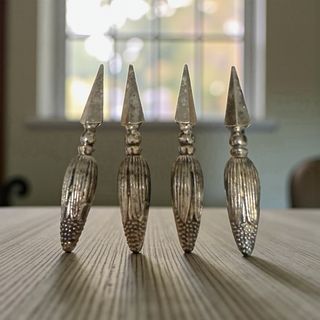 Set 4 sgranapannocchie argentati vintage