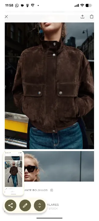 Cazadora Cuero Zara Marrón