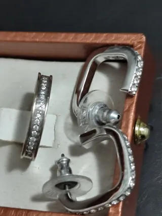 Anillo y pendientes plata cristales Swarovski