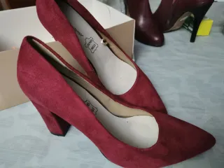 Zapatos de salón ante granate/burdeos