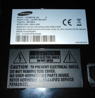 Monitor/TV Samsung LE19R71B 19 pulgadas Negro