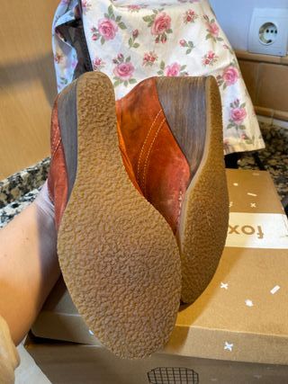 Botines de piel color marrón/naranja