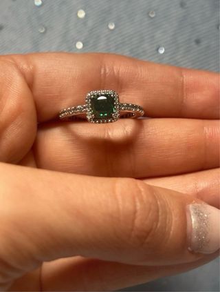 Anillo Plata Circonitas Piedra Verde