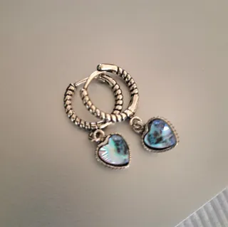 Pendientes Corazón Plata y Azul