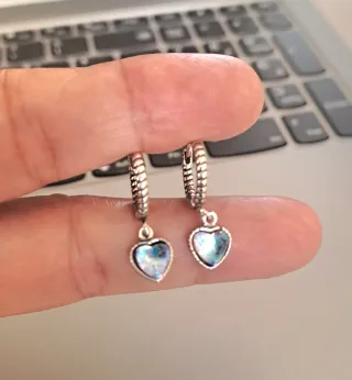 Pendientes Corazón Plata y Azul