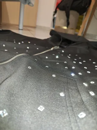 Felpa zip con strass, Rhinestones, diamond hoodie