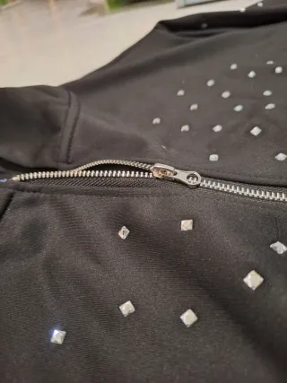 Felpa zip con strass, Rhinestones, diamond hoodie