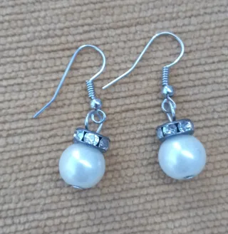 Conjunto Perlas Collar Pulsera Pendientes