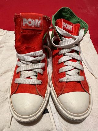 Zapatillas Pony Rojas y Verdes