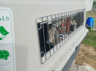 Transportín perro mediano/grande beige y gris