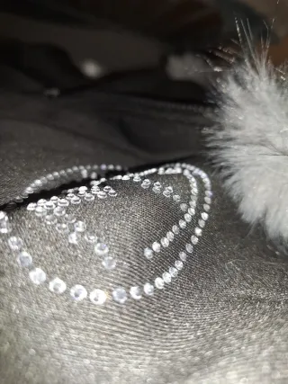 Felpa zip con pelo e strass, con cappuccio