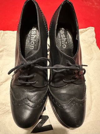 Zapatos Oxford Negros Mujer