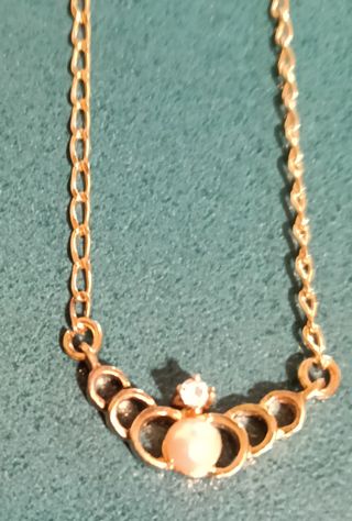 Collar y broche vintage chapado oro