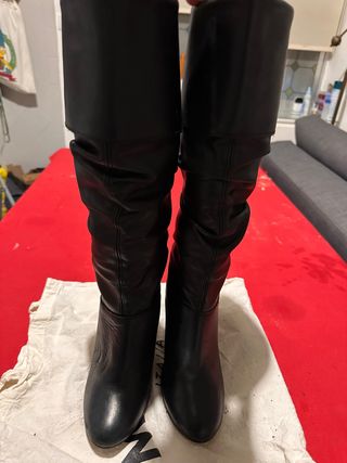 Botas Mustang Negras Piel Talla 36