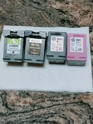 Cartuchos HP 901XL y 901 negros y color