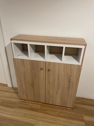 Zapatero moderno roble y blanco