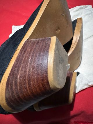 Botines Serraje Tacón Cubano Negros