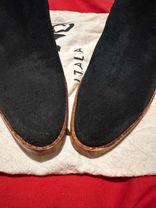 Botines Serraje Tacón Cubano Negros