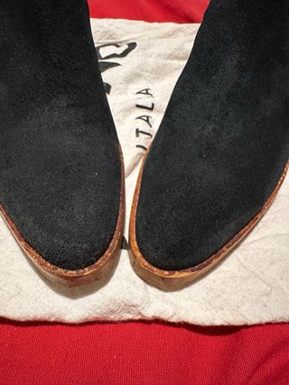 Botines Serraje Tacón Cubano Negros