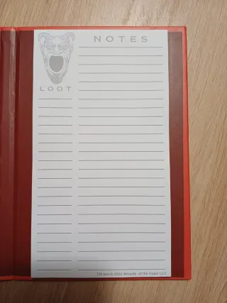 Libreta oficial de Dungeons and Dragons