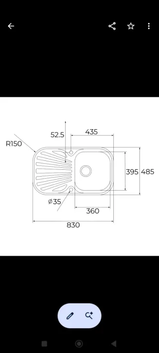 Fregadero Teka de Metal Plateado