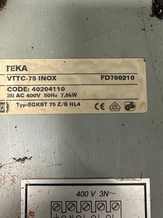 Panel Táctil Vitrocerámica Teka modelo VTTC75 INOX