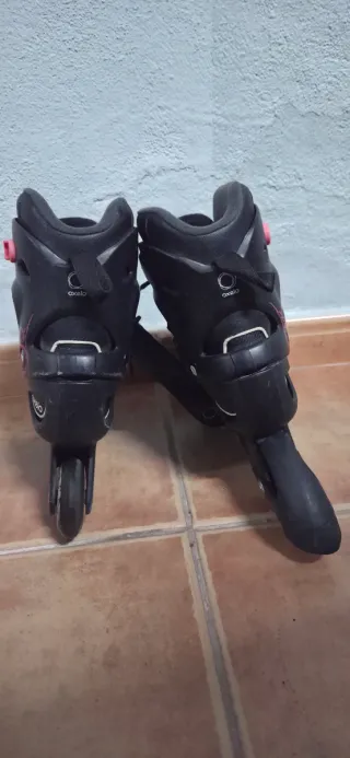 Patines en línea Oxelo negros con detalles rosas