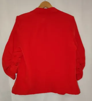 Traje de chaqueta rojo mujer