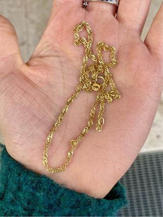 Catenina Argento 925 Placcato Oro intrecciata