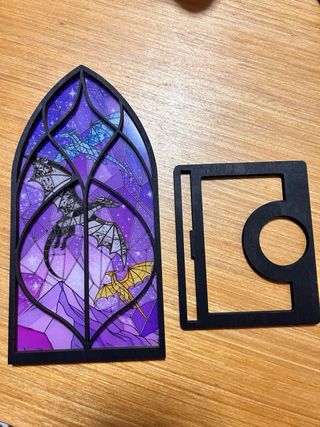 Decoración Dragones Vitral para Librería