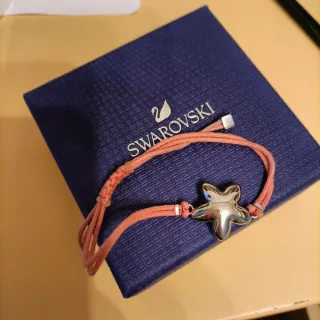 Pulsera Swarovski Estrella Rosa y Plata