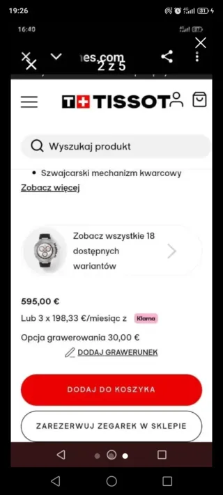 Tissot Cronógrafo Negro y Plateado