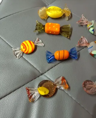 Lotto caramelle colorate in vetro di Murano