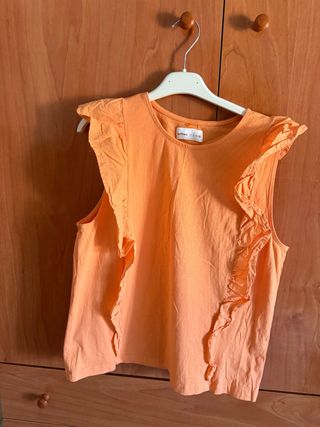 Camiseta Lefties naranja volantes manga corta Tall