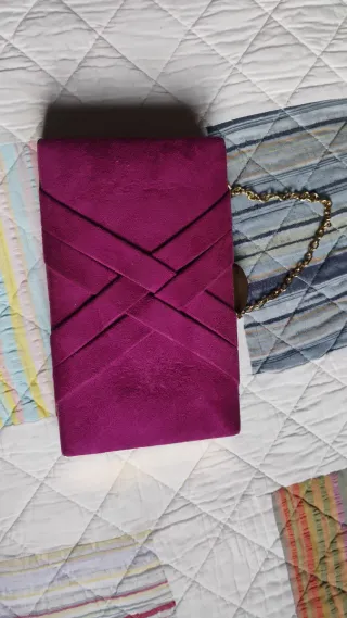 Bolso de mano fiesta púrpura y dorado
