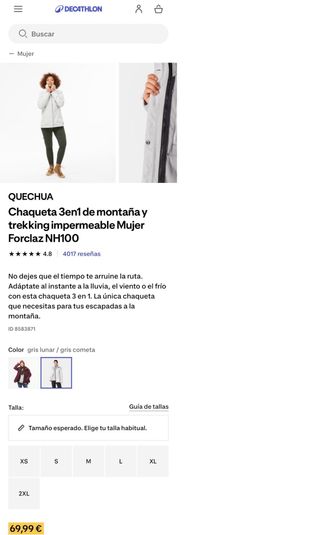 Chaqueta impermeable montaña y trekking