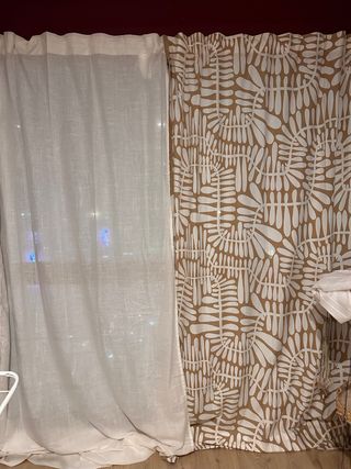 Cortinas Ikea Marrón y Blanco