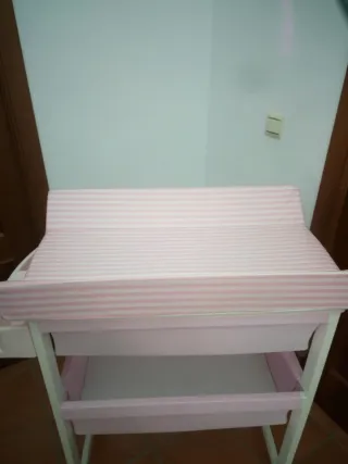 Cambiador bebé bañera rosa