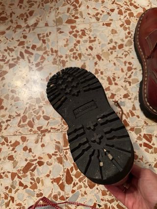 Botines de cuero marrones/rojos