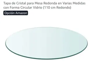 Tapa de Cristal Redonda para Mesa