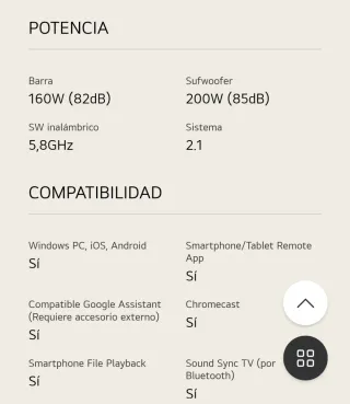 Barra de Sonido LG SK6F Negra