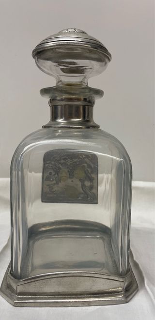 Licorera Vintage Cristal y Estaño Uvas Italiana