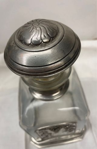 Licorera Vintage Cristal y Estaño Uvas Italiana