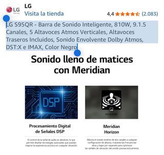 LG S95QR Barra Sonido 810W 9.1.5 Canales