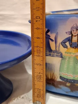 Juego azul tetera y bandeja