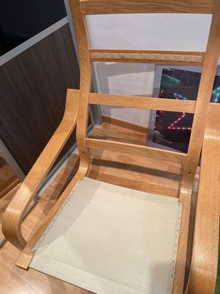Sillón IKEA tela y madera